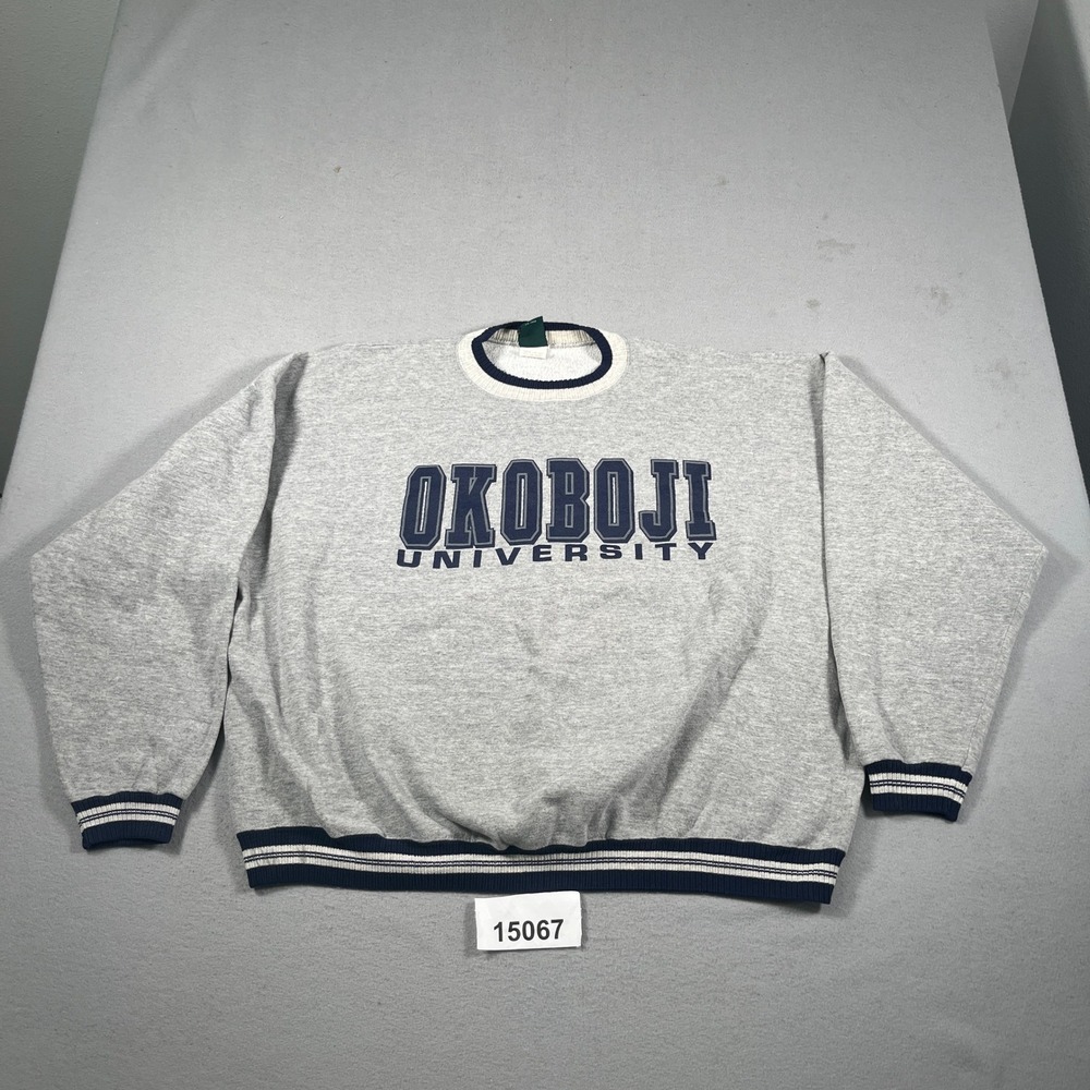 Vintage MV Sport Sweatshirt Mens XL Gray Excellent Okoboji University USA Made